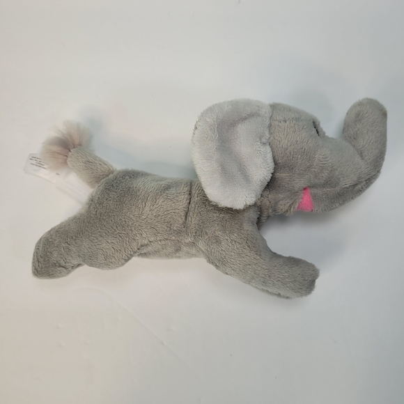 The Petting Zoo Elephant Lolly Plush Trunk Up Blue Glitter Eyes 7" 200221 - Picture 3 of 10